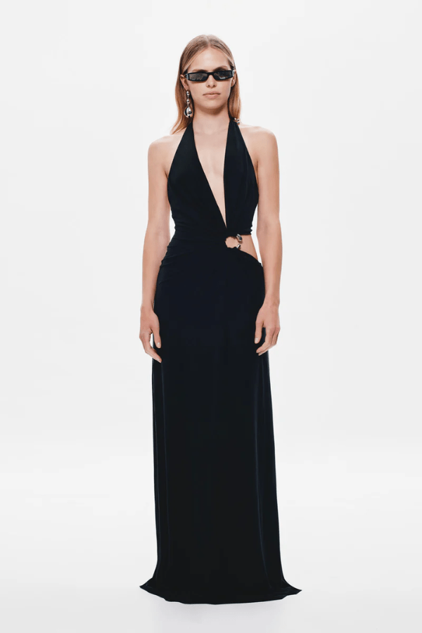 The 'Devon' Cupro Dress Black