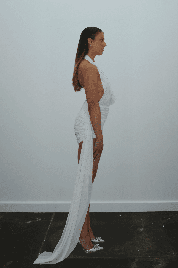 Tiffany Dress Ivory Glitter