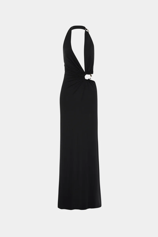 The 'Devon' Cupro Dress Black