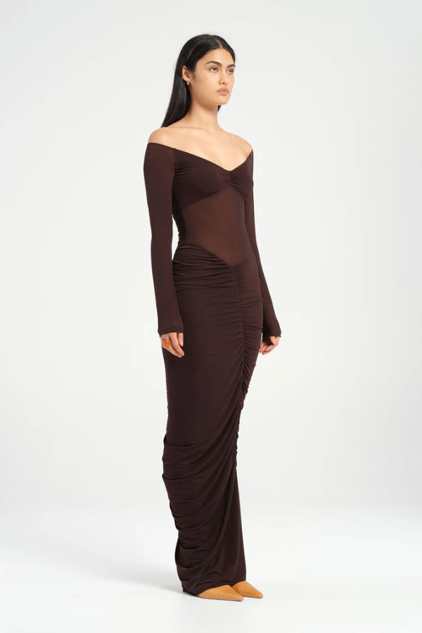 Wilma Maxi Dress Chocolate
