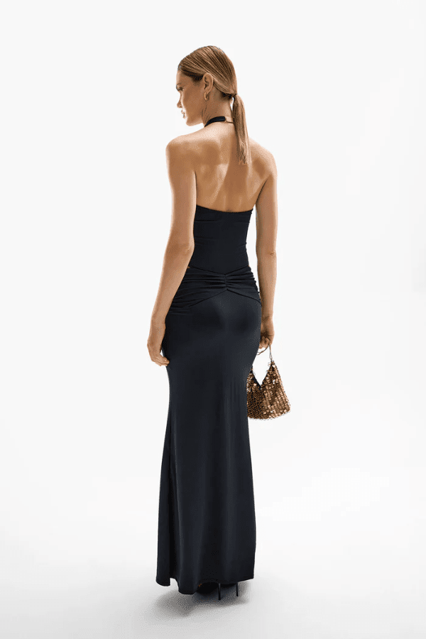 Imperial Orchid Maxi Dress Black