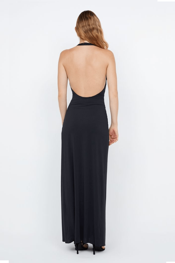 Tillie Drape Maxi Dress Black