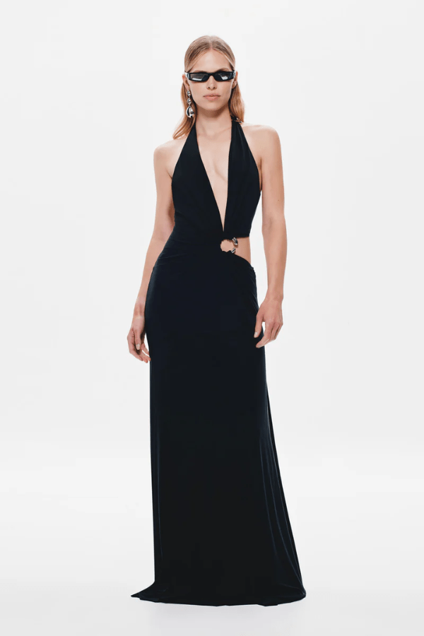 The 'Devon' Cupro Dress Black