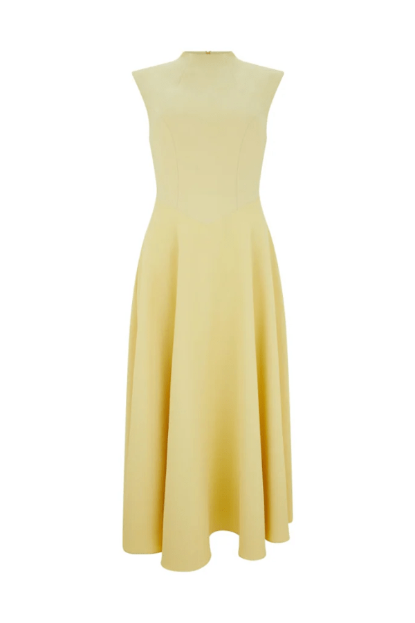 The Ultimate Muse Sleeveless High Waist Midi Dress Lemon