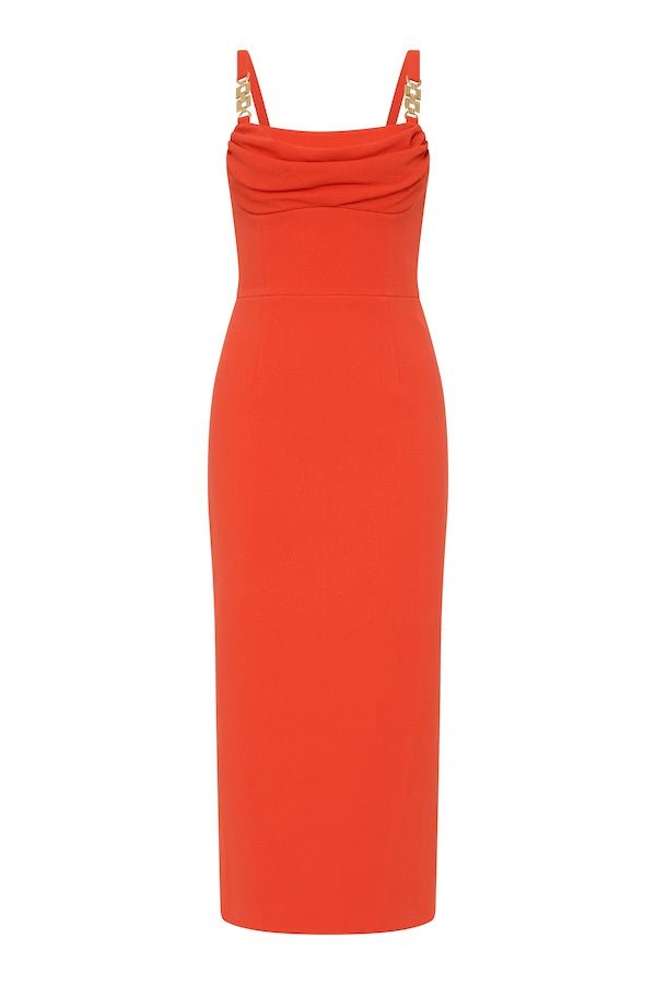 Empress Midi Dress Orange