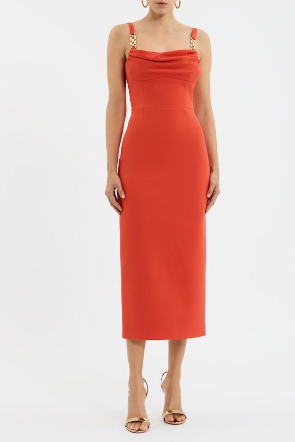 Empress Midi Dress Orange