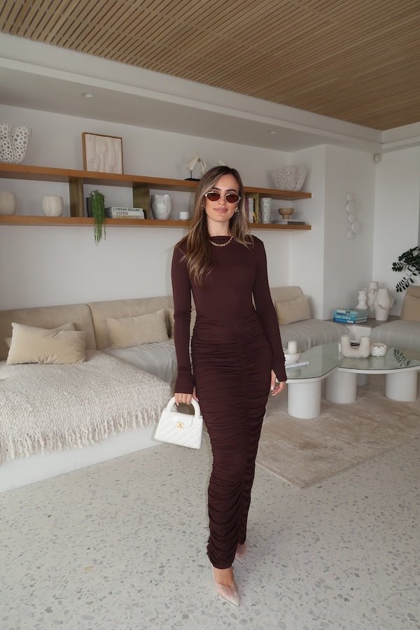 Caterina Midi Dress Chocolate