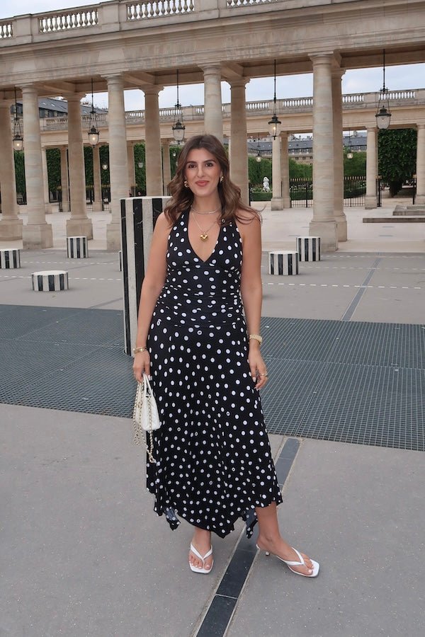 Paris Midi Dress Black Polka Dot