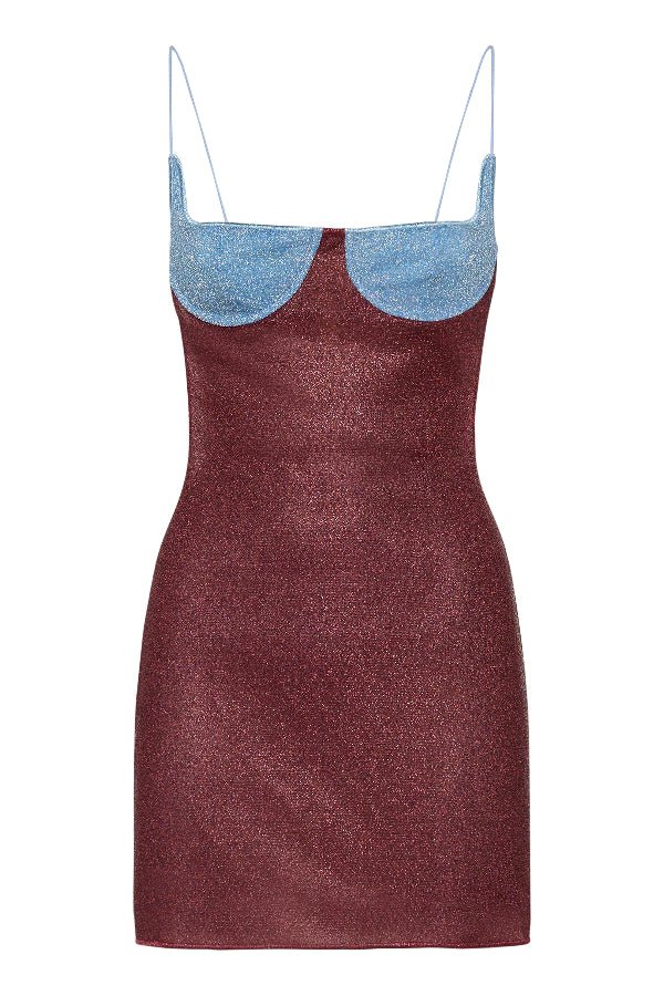 Lumiere Bicolor Balconette Dress Crystal Burgundy