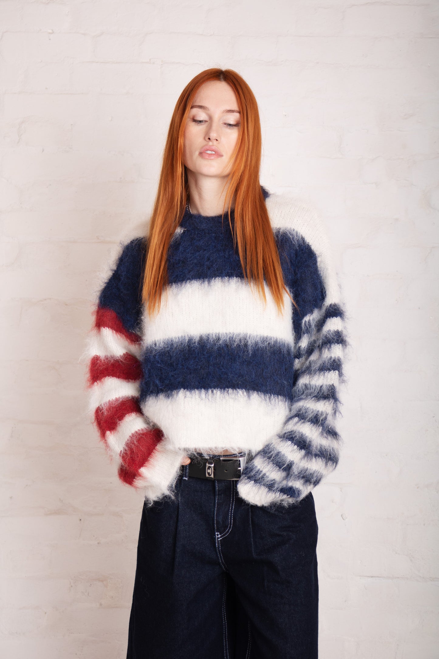 Buttermint Contrast Stripe Knit