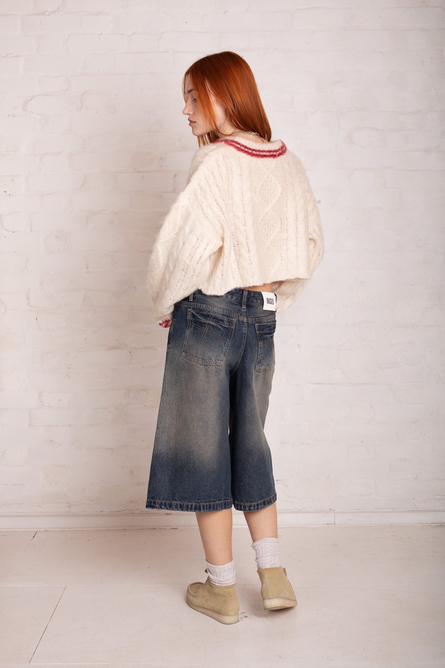 Load Varsity Crop Cable Knit