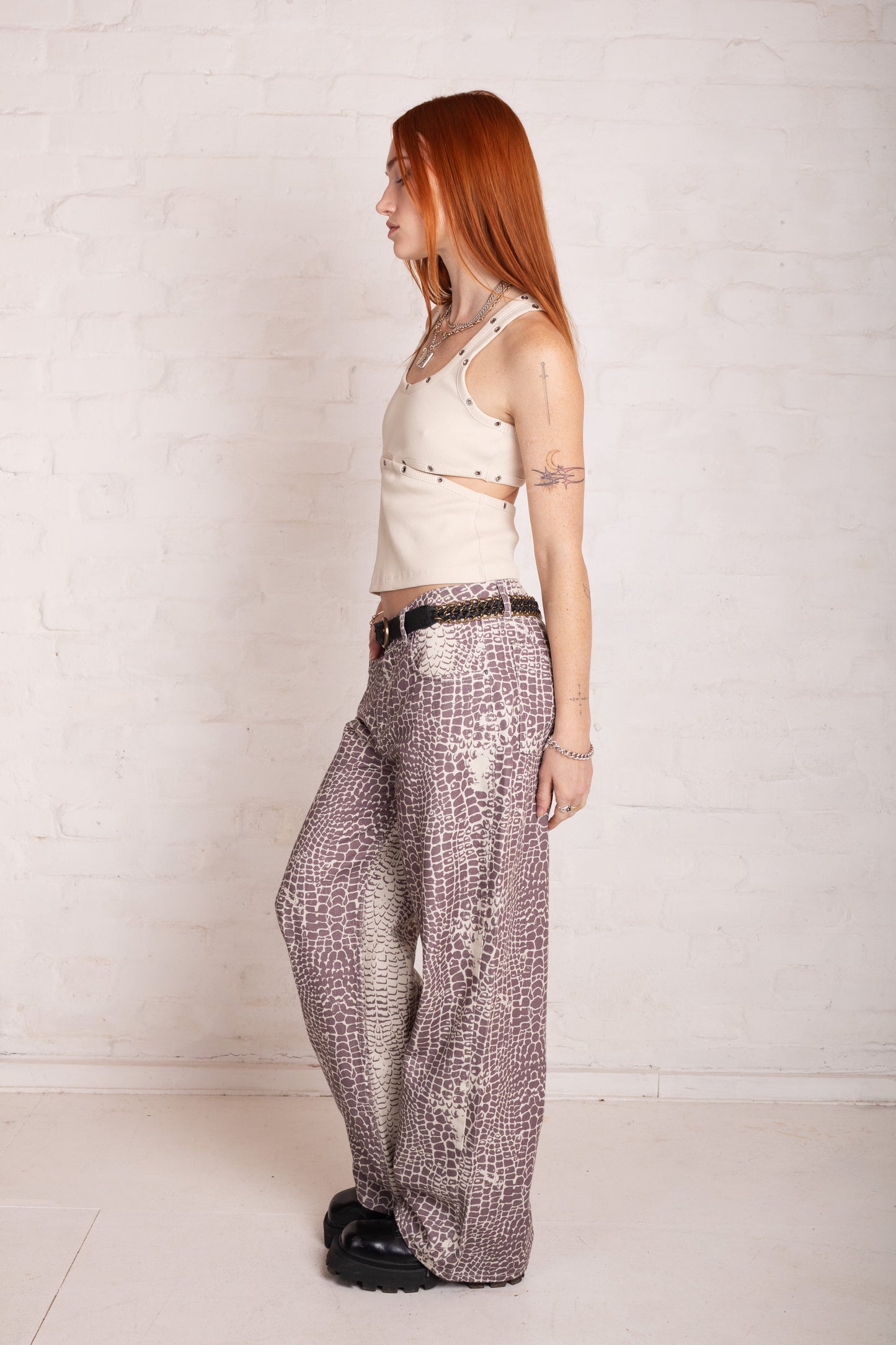 Bite Croc Print Release Jeans