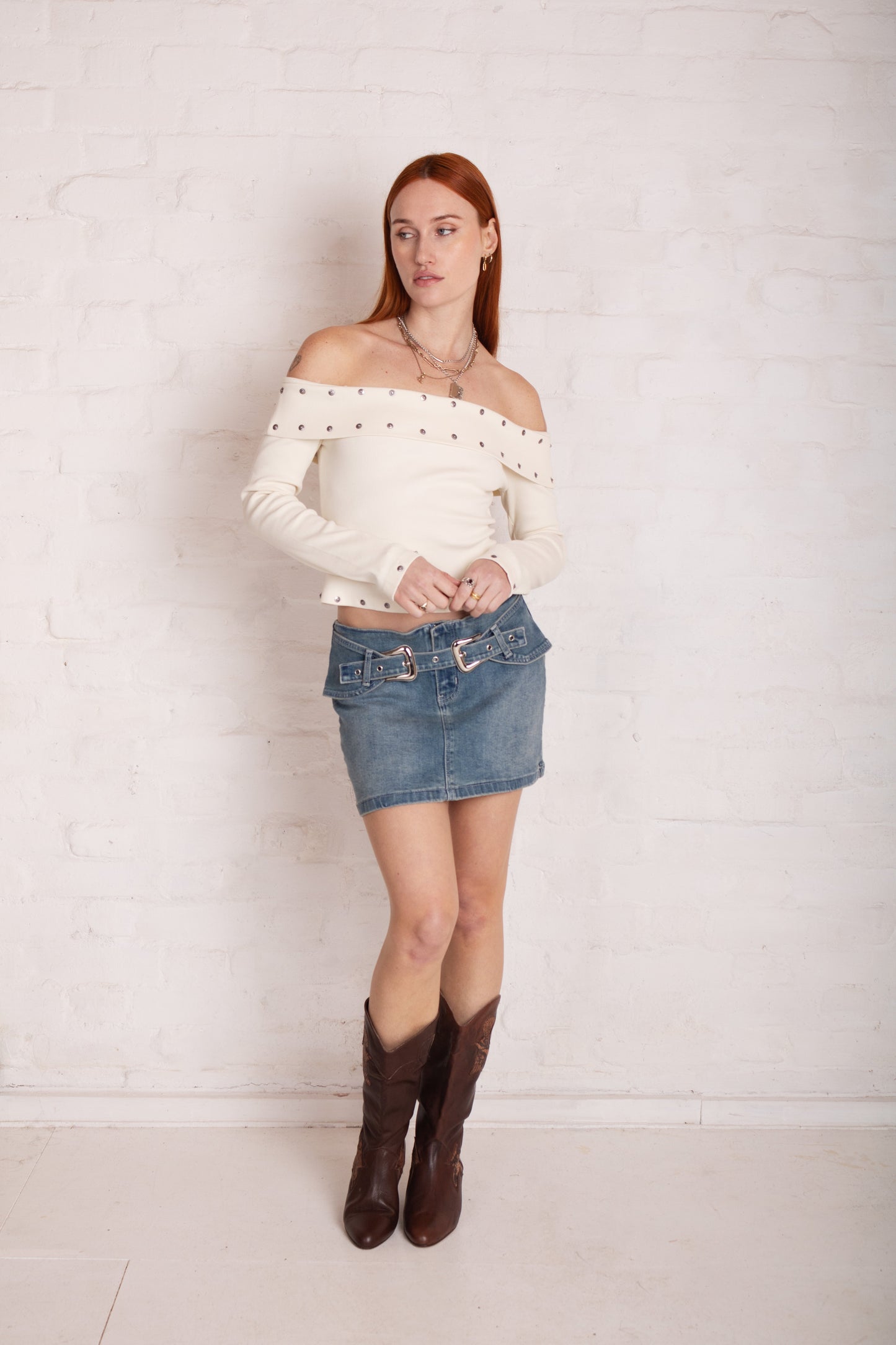 Cylinder Western Mini Skirt