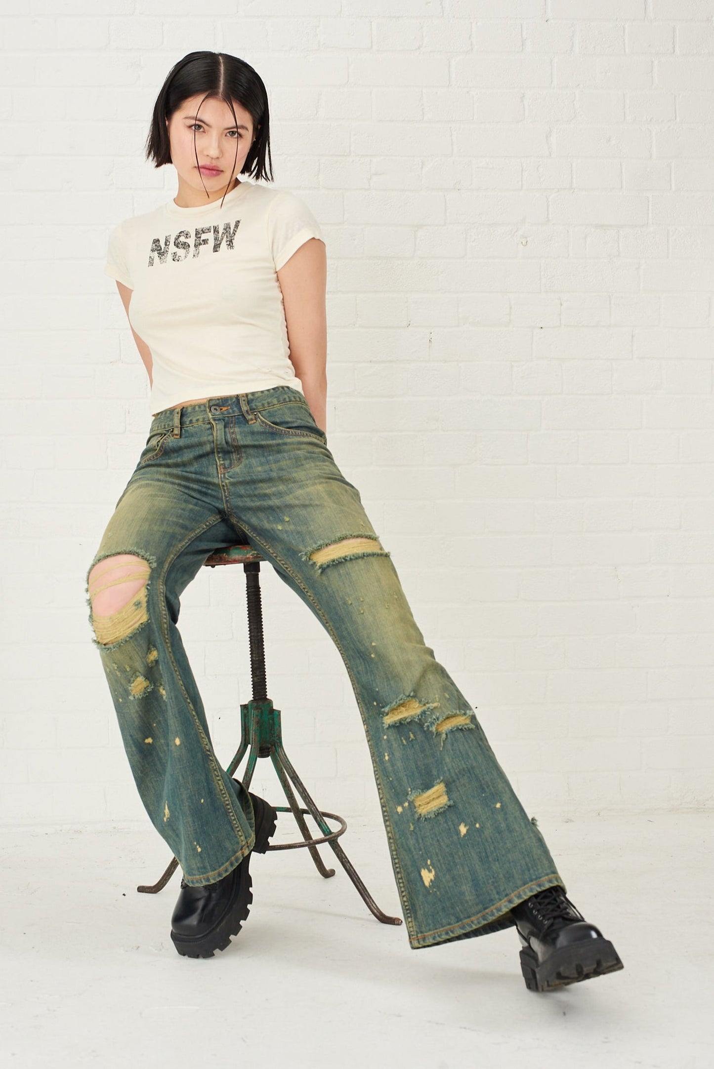 Alexa Distressed Bootcut Jeans