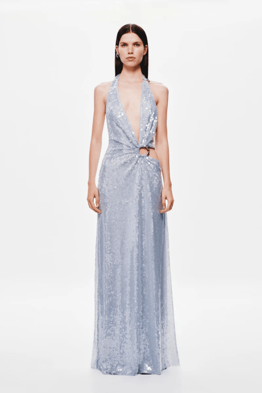The 'Devon' Sequin Dress Cloud Blue