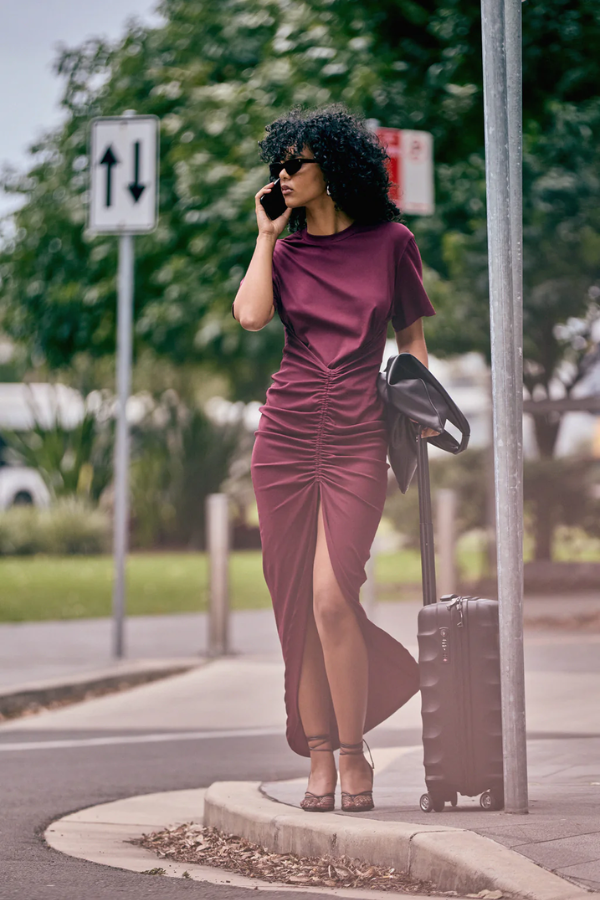 Niko Maxi Dress Burgundy