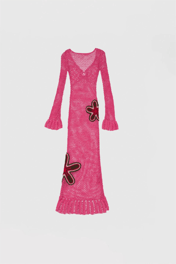 Elke Crochet Maxi Dress Candy