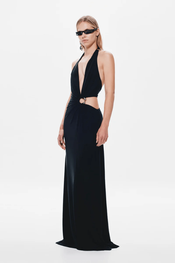 The 'Devon' Cupro Dress Black