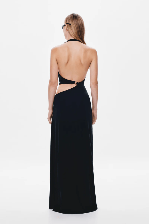 The 'Devon' Cupro Dress Black