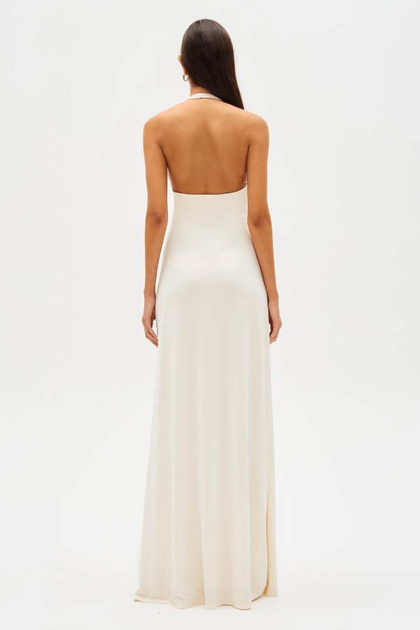 Jennifer Cupro Maxi Dress Ivory