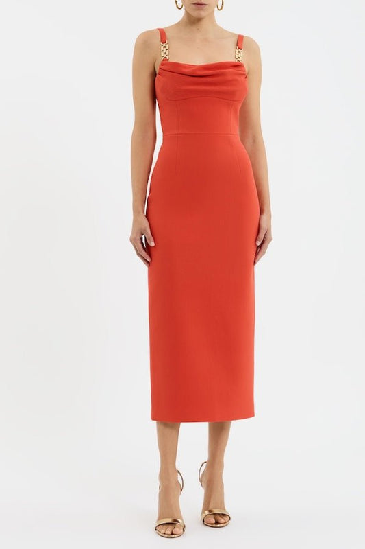 Empress Midi Dress Orange