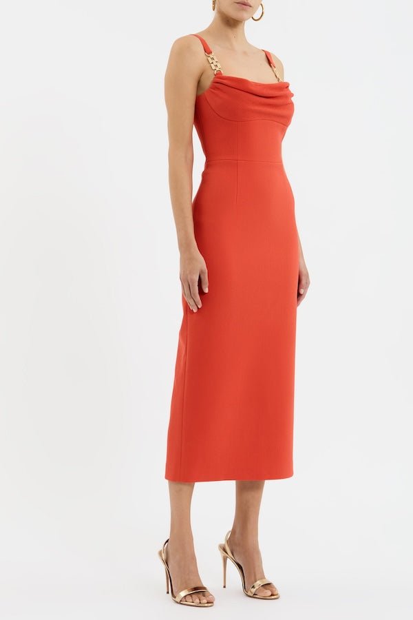 Empress Midi Dress Orange