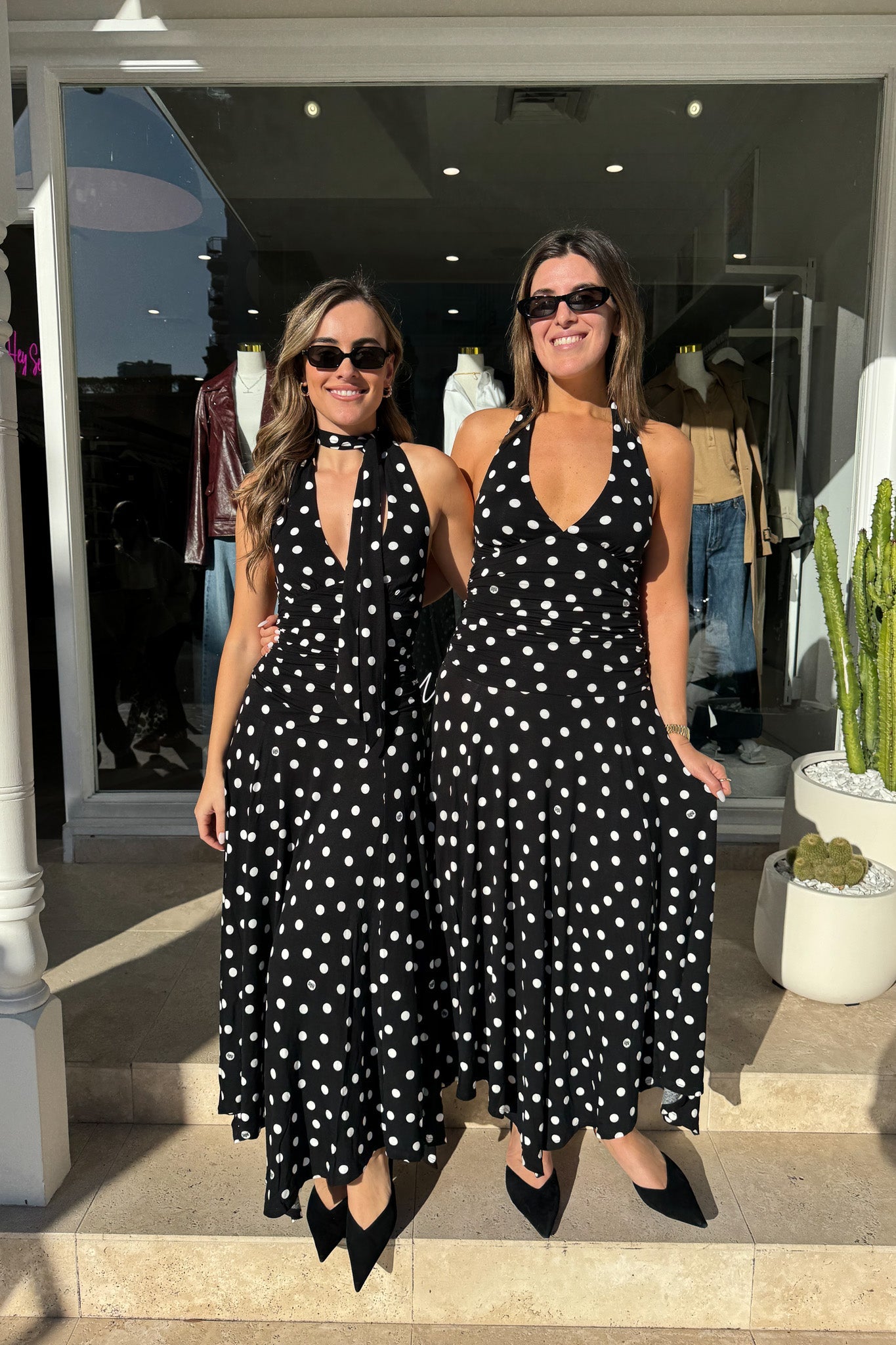 Paris Midi Dress Black Polka Dot