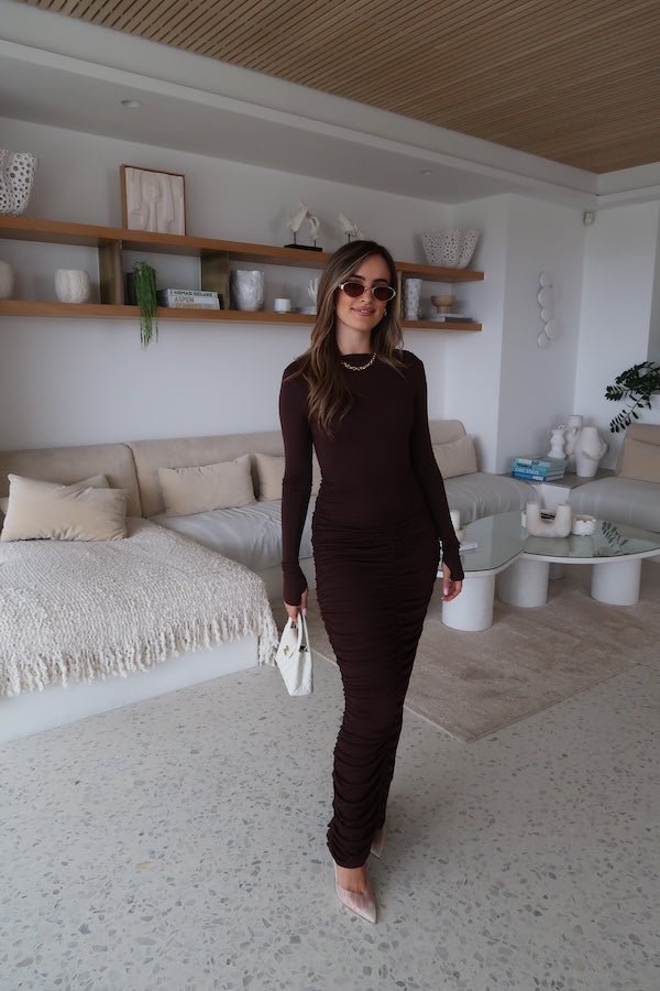 Caterina Midi Dress Chocolate