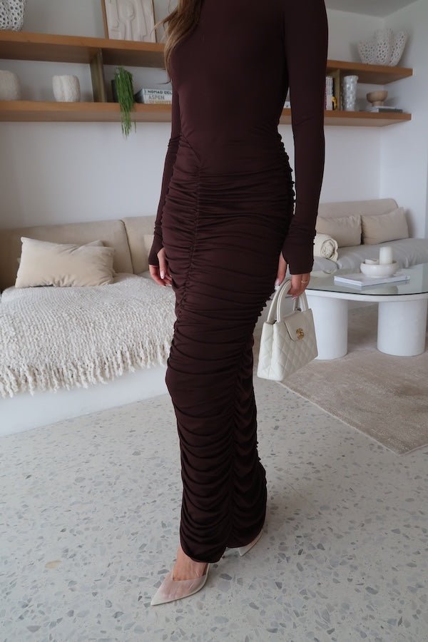 Caterina Midi Dress Chocolate