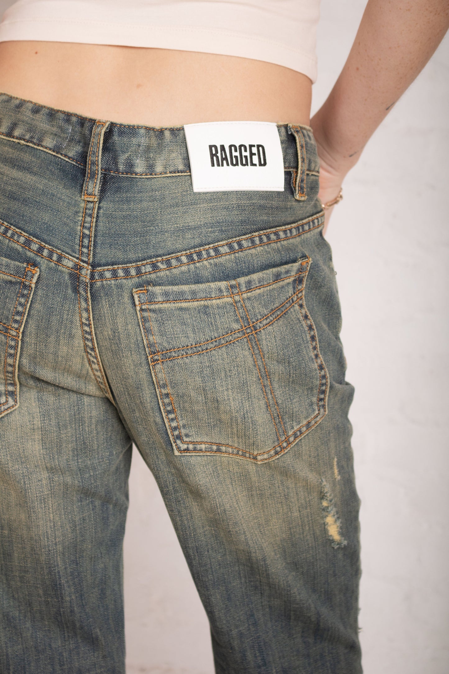 Alexa Distressed Bootcut Jeans
